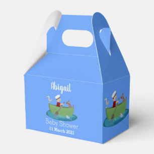 Niedlicher Junge Segelschiff und Hunderuderschiff  Geschenkschachtel