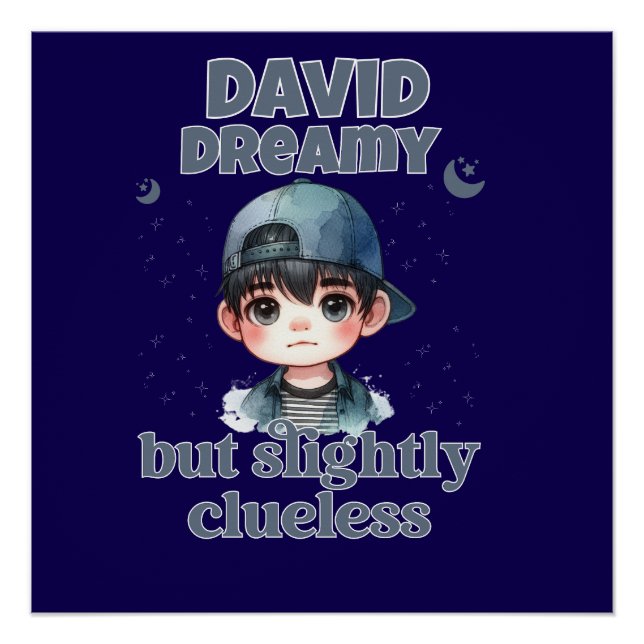 Niedlicher Junge träumt, aber leicht klug Poster (Vorderseite)