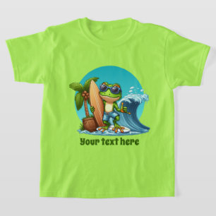 Niedlicher Jungen Beachfrosch anpassbar T-Shirt
