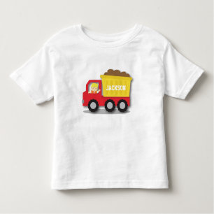 Niedlicher Jungen-Erbauer-roter Bau-Kipper Kleinkind T-shirt