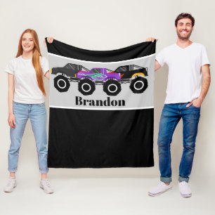 Niedlicher Jungen-LKW addieren Namensdecke Fleecedecke