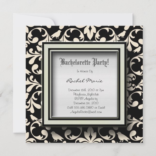 NIEDLICHER Junggeselinnen-Abschied-Designer lädt e Einladung (Vorderseite)