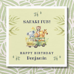 Niedlicher Jungle Animal Kids Safari Geburtstag Serviette