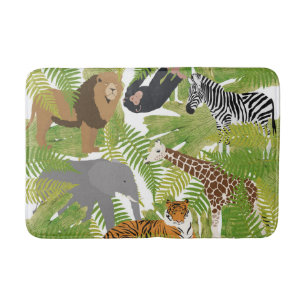 Niedlicher Jungle Animals Safari Boy Mädchen Badematte