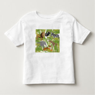 Niedlicher Jungle Animals Safari Boy   Mädchen Kleinkind T-shirt