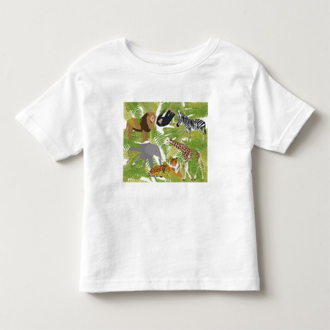Niedlicher Jungle Animals Safari Boy | Mädchen Kleinkind T-shirt (Vorderseite)