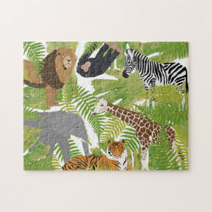 Niedlicher Jungle Animals Safari Boy   Mädchen Puzzle