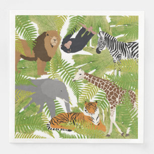 Niedlicher Jungle Animals Safari Boy Mädchen Serviette
