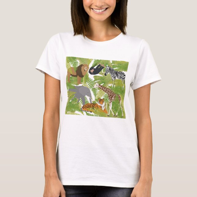 Niedlicher Jungle Animals Safari Boy | Mädchen T-Shirt (Vorderseite)