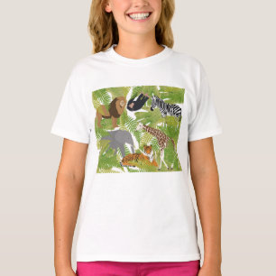 Niedlicher Jungle Animals Safari Boy Mädchen T-Shirt