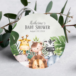 Niedlicher Jungle Safari-Aufkleber Runder Aufkleber