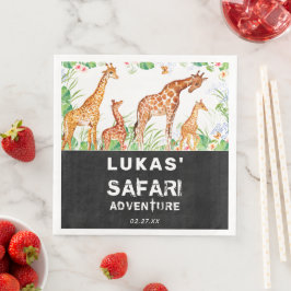 Niedlicher Jungle Safari Giraffe Geburtstag Serviette