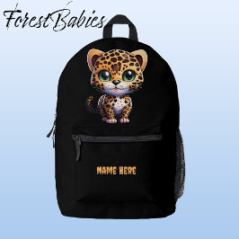 Niedlicher Jungle Safari Leopard Kid Cartoon Grafi Bedruckter Rucksack