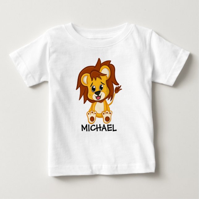 Niedlicher Jungle Safari Lion Animal Kids Baby T-shirt (Vorderseite)