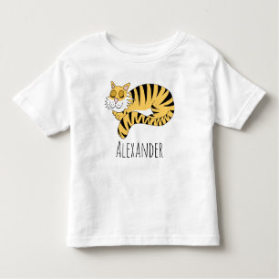 Niedlicher Jungle Tiger mit Name Kleinkind T-shirt