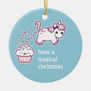 Niedlicher kackender Unicorn Keramikornament