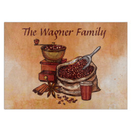 niedlicher Kaffee Bar Name Schneidebrett