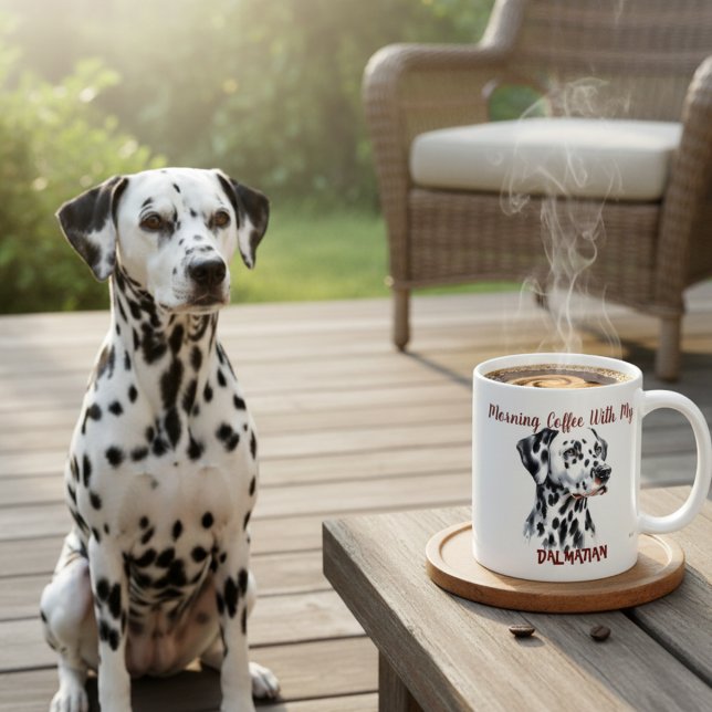 Niedlicher Kaffee-Dalmatiner am Schwarzen Morgen P Kaffeetasse (Von Creator hochgeladen)
