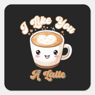 Niedlicher Kaffee, den ich dir mag Quadratischer Aufkleber