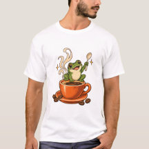 Niedlicher Kaffee-Frosch im Vintage-Espresso-Stil