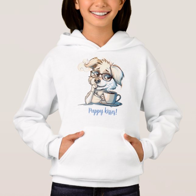 Niedlicher Kaffee für Welpen Hoodie (Vorderseite)