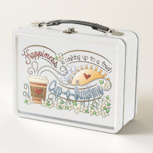 Niedlicher Kaffee Inspiration Metal Lunch Box
