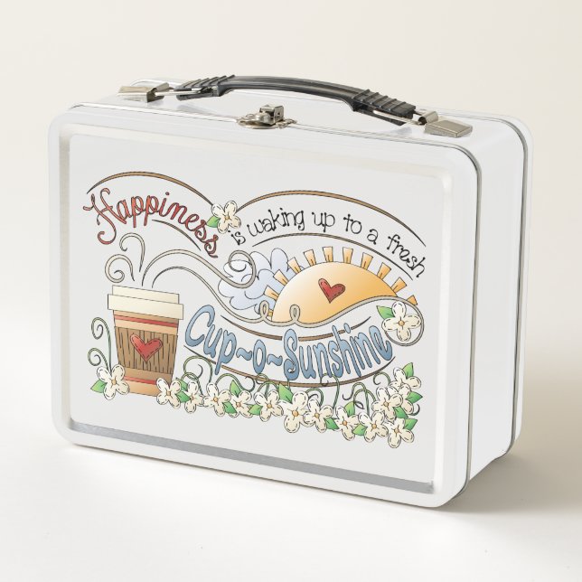 Niedlicher Kaffee Inspiration Metal Lunch Box (Vorderseite)