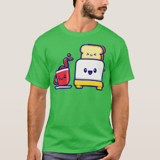 Niedlicher Kaffee mit Toastbrot T-Shirt