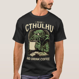 Niedlicher Kaffee und Cthulhu T-Shirt