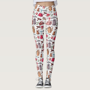 Niedlicher Kaffee und Kuchen-Entwurf Leggings