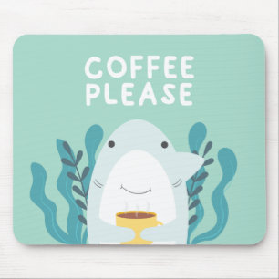 Niedlicher Kaffeehai Mousepad