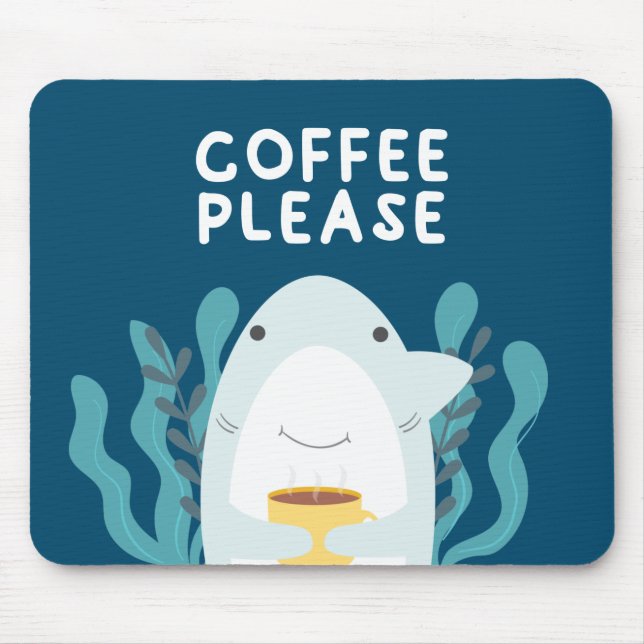 Niedlicher Kaffeehai Mousepad (Vorne)