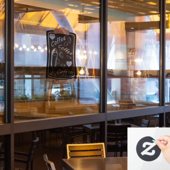 Niedlicher Kaffeehaus Fensterklammern Fensteraufkleber (Restaurantfenster)