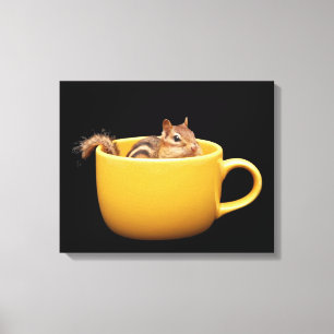 Niedlicher KaffeetasseChipmunk Leinwanddruck