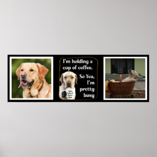 Niedlicher Kaffeetrinken Labrador-Brauch Poster