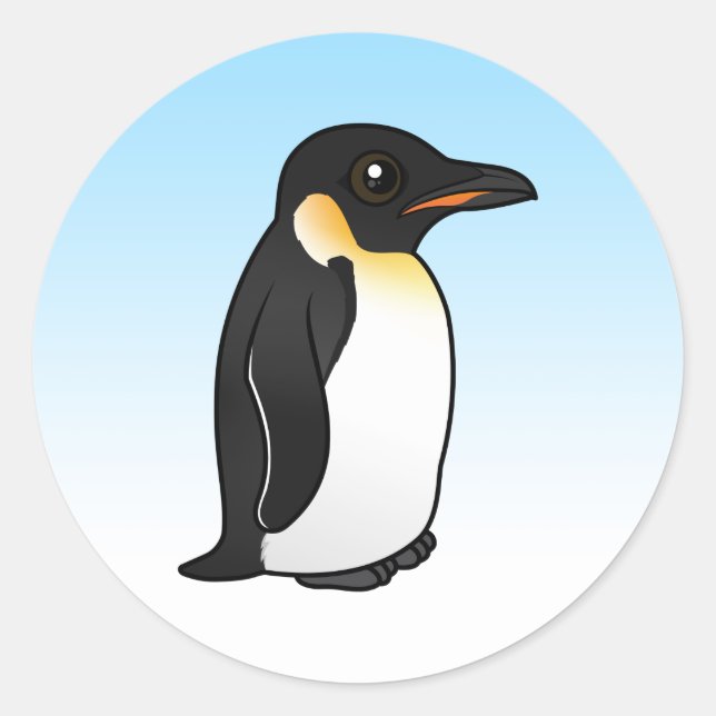 Niedlicher Kaiser Pinguin Runder Aufkleber (Vorderseite)