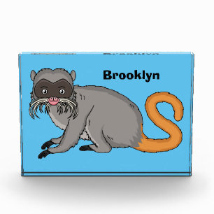 Niedlicher Kaiser Tamarin Illustrator Cartoon Fotoblock