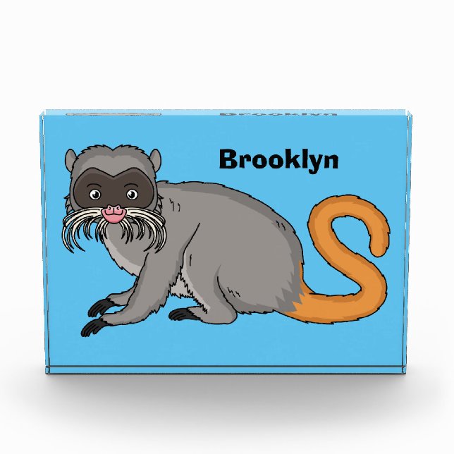 Niedlicher Kaiser Tamarin Illustrator Cartoon Fotoblock (Vorderseite)
