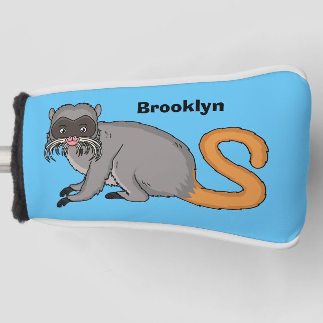 Niedlicher Kaiser Tamarin Illustrator Cartoon Golf Headcover (Vorderseite)