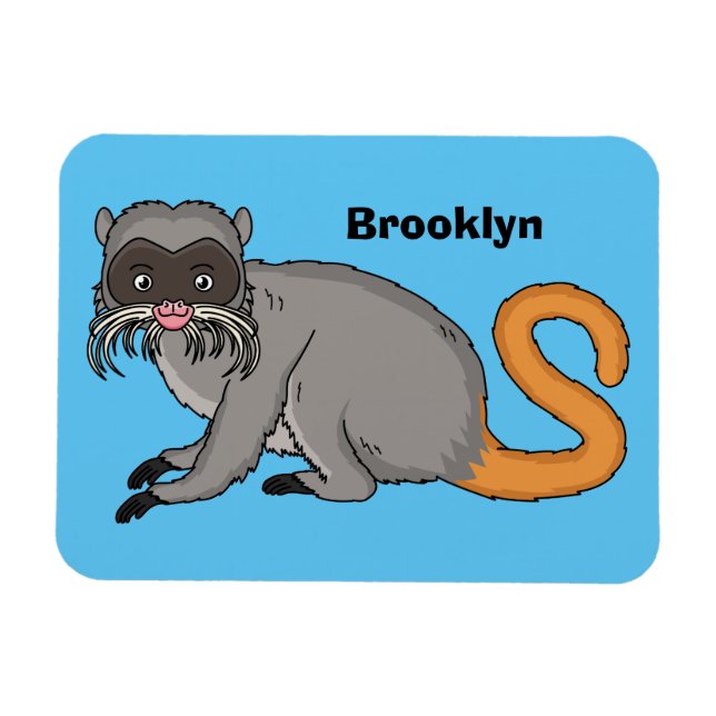 Niedlicher Kaiser Tamarin Illustrator Cartoon Magnet (Horizontal)