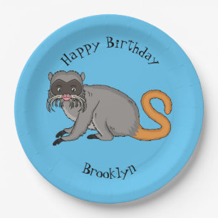 Niedlicher Kaiser Tamarin Illustrator Cartoon Pappteller