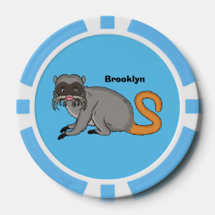 Niedlicher Kaiser Tamarin Illustrator Cartoon Pokerchips