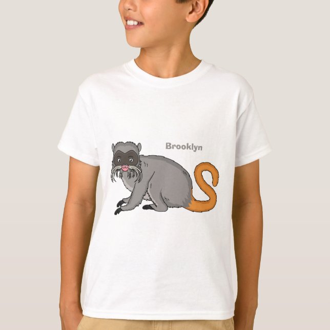 Niedlicher Kaiser Tamarin Illustrator Cartoon T-Shirt (Vorderseite)