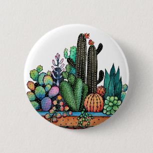 Niedlicher Kakteen Garden in Pot Button