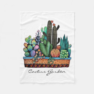 Niedlicher Kakteen Garden in Pot Fleecedecke