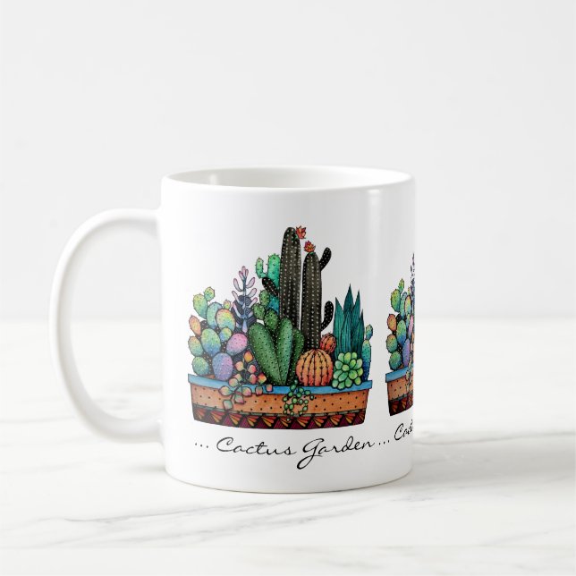 Niedlicher Kakteen Garden in Pot Kaffeetasse (Links)