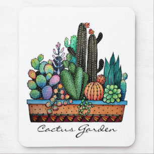 Niedlicher Kakteen Garden in Pot Mousepad
