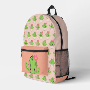Niedlicher Kaktus Rosa Peach Bedruckter Rucksack