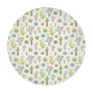 Niedlicher Kaktus-stehendes Muster Schneidebrett