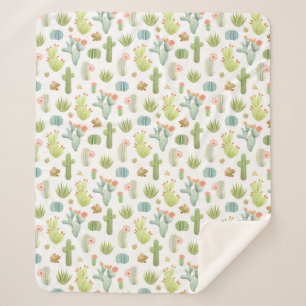Niedlicher Kaktus-stehendes Muster Sherpadecke